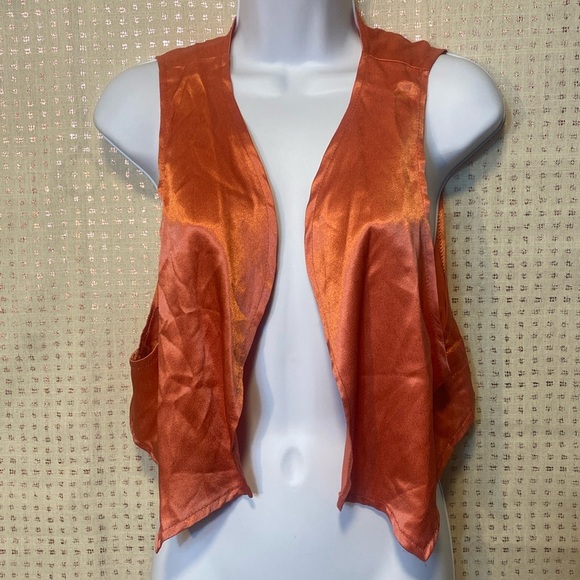 Vintage Silky Coral Open Vest - Picture 2 of 6